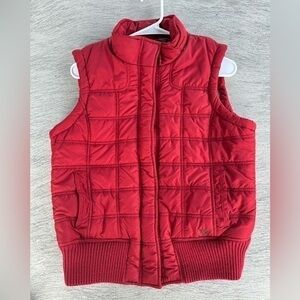 American Eagle Women’s Red Quilted Puffer Vest Size Large
